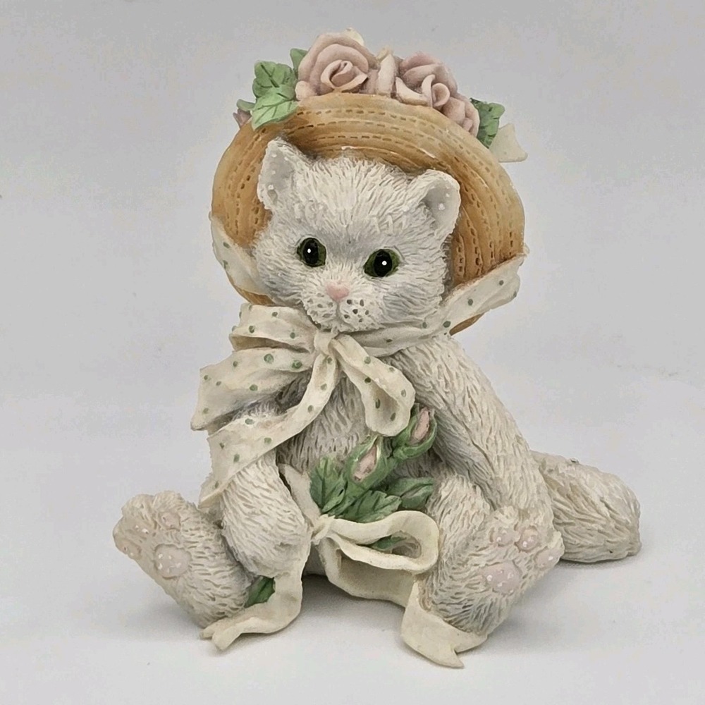 Calico  Kittens Vintage‎ Figurine 1992 Our Friendship Blossomed From The Heart
